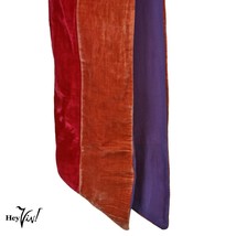 Vintage 20s Velvet Long Scarf Sash Fuchsia and Pink Lined in Blue 55x5 -... - £50.32 GBP