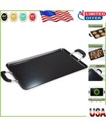 Expansive Double Burner Griddle with Dual Silicone Handles - 24 Inches Long - $139.87 CAD