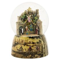 Bethlehem City Animated Musical Glass Glitterdome Christmas 120mm Snow Globe New - $69.98
