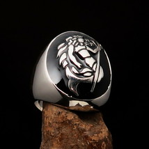 Nicely crafted Men&#39;s black Aquarius Zodiac Pinky Ring Neptune - Sterling Silver - £73.07 GBP