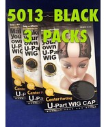 LOT OF 3 QFITT CENTER PARTING U-PART WIG CAP ADJUSTABLE STRIPS #5013 - $15.99