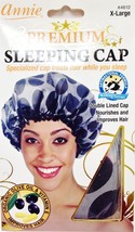 An item in the Fashion category: ANNIE PREMIUM SLEEPING CAP DOUBLE LINED CAP NOURISHES HAIR X-LARGE #4612  DOTS