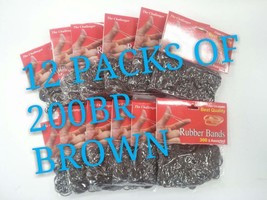 12 PACKS THE CHALLENGER BROWN RUBBER BAND BAGS 300CT EACH BAG ASSORTED C... - £5.46 GBP