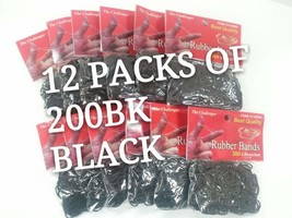 12 PACKS THE CHALLENGER BLACK COLOR  RUBBER BAND BAGS 300CT EACH  CH-200BK - £5.56 GBP
