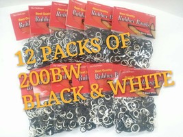 12 PACK THE CHALLENGER BLACK &amp; WHITE RUBBER BAND BAGS 300CT EACH ASSORT ... - £5.46 GBP