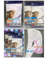 M &amp; M KING J TIE DOWN DU-RAG #002 WHITE CHOICCESM OF 1, 2 OR 3 PACKS - £1.10 GBP+
