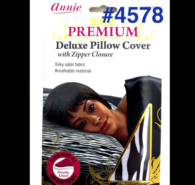 ANNIE PREMIUM DELUXE PILLOW COVER WITH ZIPPER CLOSUERE # 4578 SATIN FABR... - $4.99