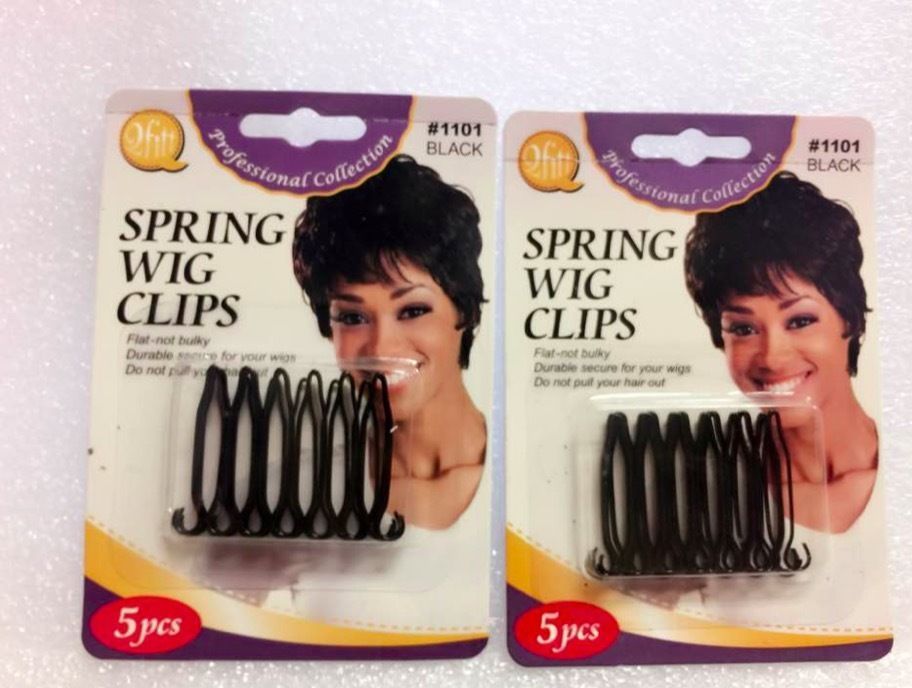 M&amp;M QFITT 2 OF SPRING WIG SCLIPS DIY #1101 BLACK  5PCS/EA KEEP YOUR WIG ... - $1.29