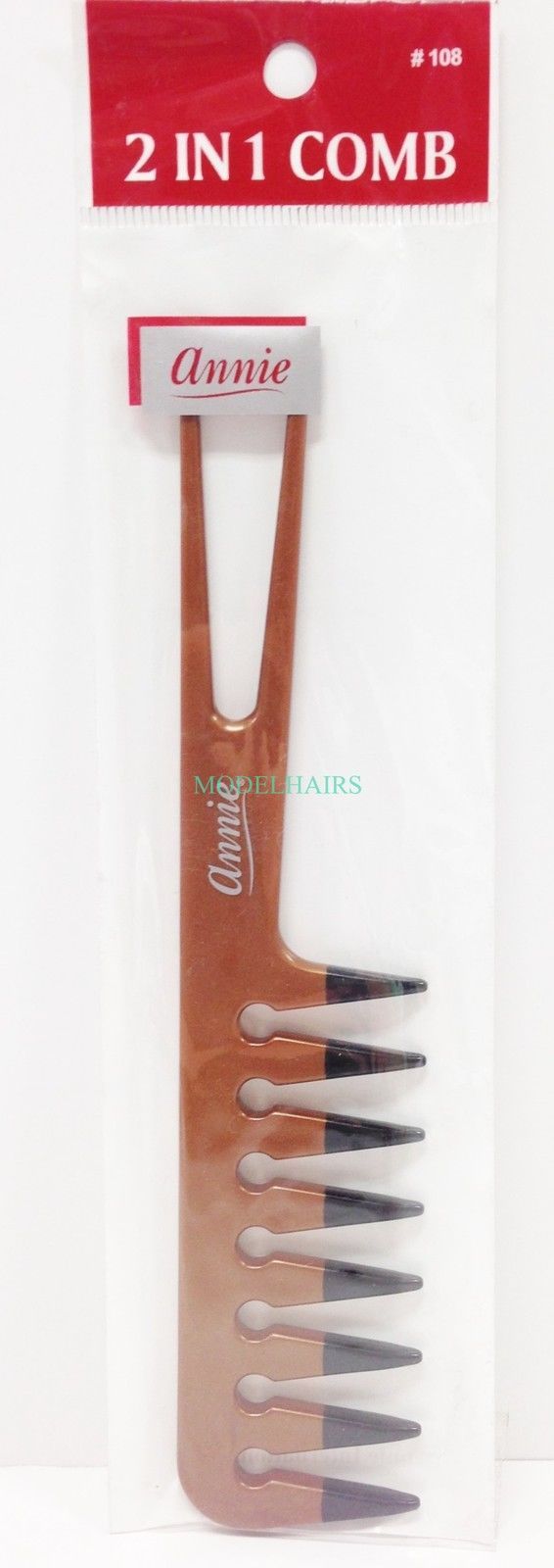 ANNIE 2 IN 1 PLASTIC COMB #108 8&quot; LONG 1.75&quot; WIDE LIFT PIK W/ WIDE COMB - $1.59