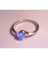 CUBIC ZIRCONIA SOLITAIRE RING IN SIMPLE SETTING - ASSORTED SIZES - £8.01 GBP