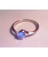 CUBIC ZIRCONIA SOLITAIRE RING IN SIMPLE SETTING - ASSORTED SIZES - £7.46 GBP