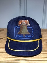 Vintage Liberty Bell Philadelphia Pennsylvania Corduroy Snapback Hat Cap - £12.50 GBP