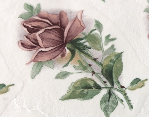 M66 - Ceramic Waterslide Vintage Decal - 6 Pink Roses - 2&quot; - $1.50