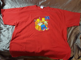 Simpsons &#39;Deck The Homer&#39; Christmas Tee Shirt XXL 2XL Red - £11.96 GBP