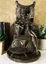 Celtic Goddess Of Fertility Maeve Seated On Throne Statue 11"H Medb Maev... - $72.99