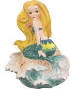 Mermaid 30086 Ceramic Coin Money Bank Blue Sky Clayworks 8.5 x 7.625 x 10 - $43.56
