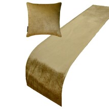 Gold Velvet Plush - Velvet Gold Decorative Bed Runner and Pillow Cover - $55.09+