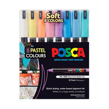 Uni Posca Extra Fine Tip Paint Marker (8pk) - Pastel Colours - $37.17
