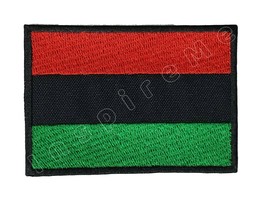 Pan African Flag Embroidered Sew/Iron On Patch Hook &amp; Loop BLM Protest P... - $5.57+