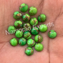 16x16 mm Round Natural Green Copper Turquoise Cabochon Loose Gemstone Lot - £9.47 GBP+