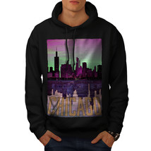 Chicago Sunset Fashion Sweatshirt Hoody Over Water Men Hoodie - £16.77 GBP