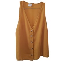 Paper Crane Mustard Yellow Sleeveless Button Down Top - £7.29 GBP