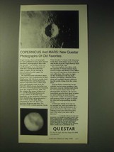 1989 Questar Telescope Ad - Copernicus and Mars: New Questar photographs - $18.49