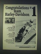 1989 Harley-Davidson Motorcycles Ad - Congratulations Team Harley-Davidson #1 - $18.49