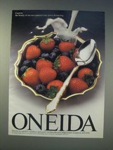 1989 Oneida Golden Royal Chippendale Teaspoon and Dish Ad - $18.49