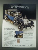 1989 Franklin Mint Precision Models Ad - 1929 Rolls-Royce Phantom I Cabriolet - £14.78 GBP