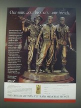 1989 Franklin Mint Ad - Official Vietnam Veterans Memorial Bronze - £14.48 GBP