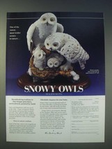 1989 Danbury Mint Ad - Snowy Owls by Katsumi Ito - $18.49