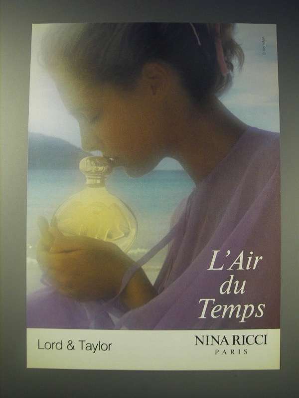 1989 Nina Ricci L'air du Temps Perfume Ad - £14.50 GBP