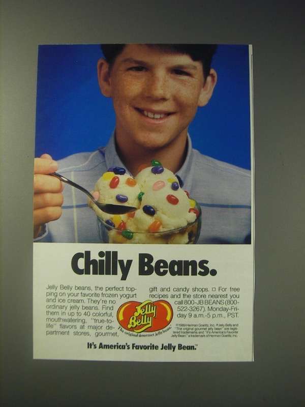 1989 Jelly Belly Jelly Beans Ad - Chilly Beans - $18.49