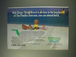 1989 St. Petersburg Clearwater Florida Ad - Walt Disney World Resort - £14.78 GBP