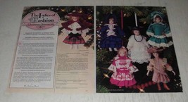 1989 Danbury Mint Ladies of Fashion Christmas Ornaments Ad - $18.49