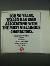 1989 Texaco Oil Ad - For 50 years Texaco has been associating - $18.49