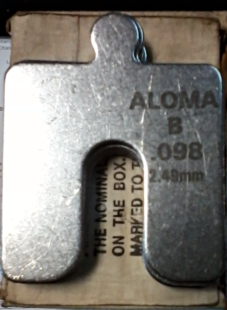 Aloma Shims Stainless Steel Size B-3"x3"-.100 Box of 17 - $35.00
