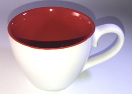 Oversized 16oz White/Red Coffee Cup Mug #65525 By Plates and Beyond-NEW-SHIP24HR - £19.68 GBP