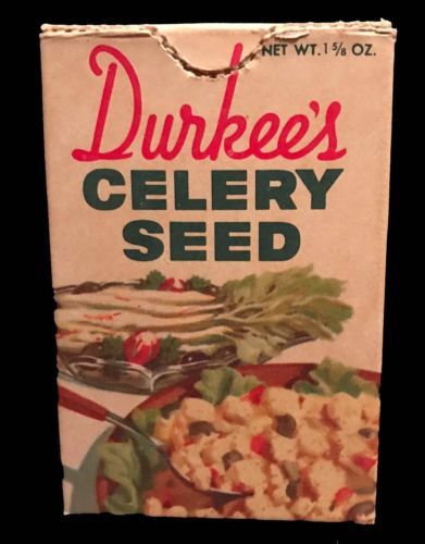 Vintage Durkee Celery Seed Cardboard Box - 1960's - £6.24 GBP