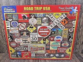 White Mountain Road Trip 1000 Piece Jigsaw Puzzle Vintage Road Signs Sealed - $23.09
