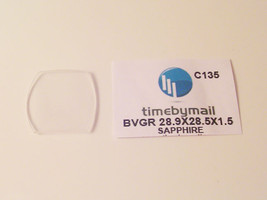 For BVLGARI SAPPHIRE Watch Glass Crystal 28.9mm X 28.5mm X 1.5mm Part C135 - £47.79 GBP