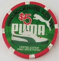 $5 HARD ROCK HOTEL &amp; CASINO - PUMA Vegas Casino Chip Limited Edition  - £8.58 GBP