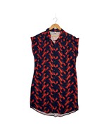 Old Navy Shirt Dress Womens Large Red Linen Lobster Crawfish Button Down... - €23,77 EUR