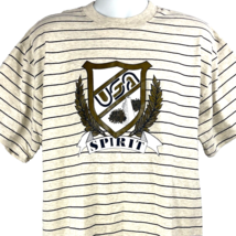 USA Spirit Vth Cotton Exchange Striped Cheer T-Shirt size Mens XL Tall 46x34 - £37.75 GBP