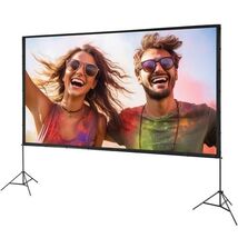 Projector Screen with Stand, 150 inch 16:9 4K 1080 HD Outdoor Movie Scre... - $98.09