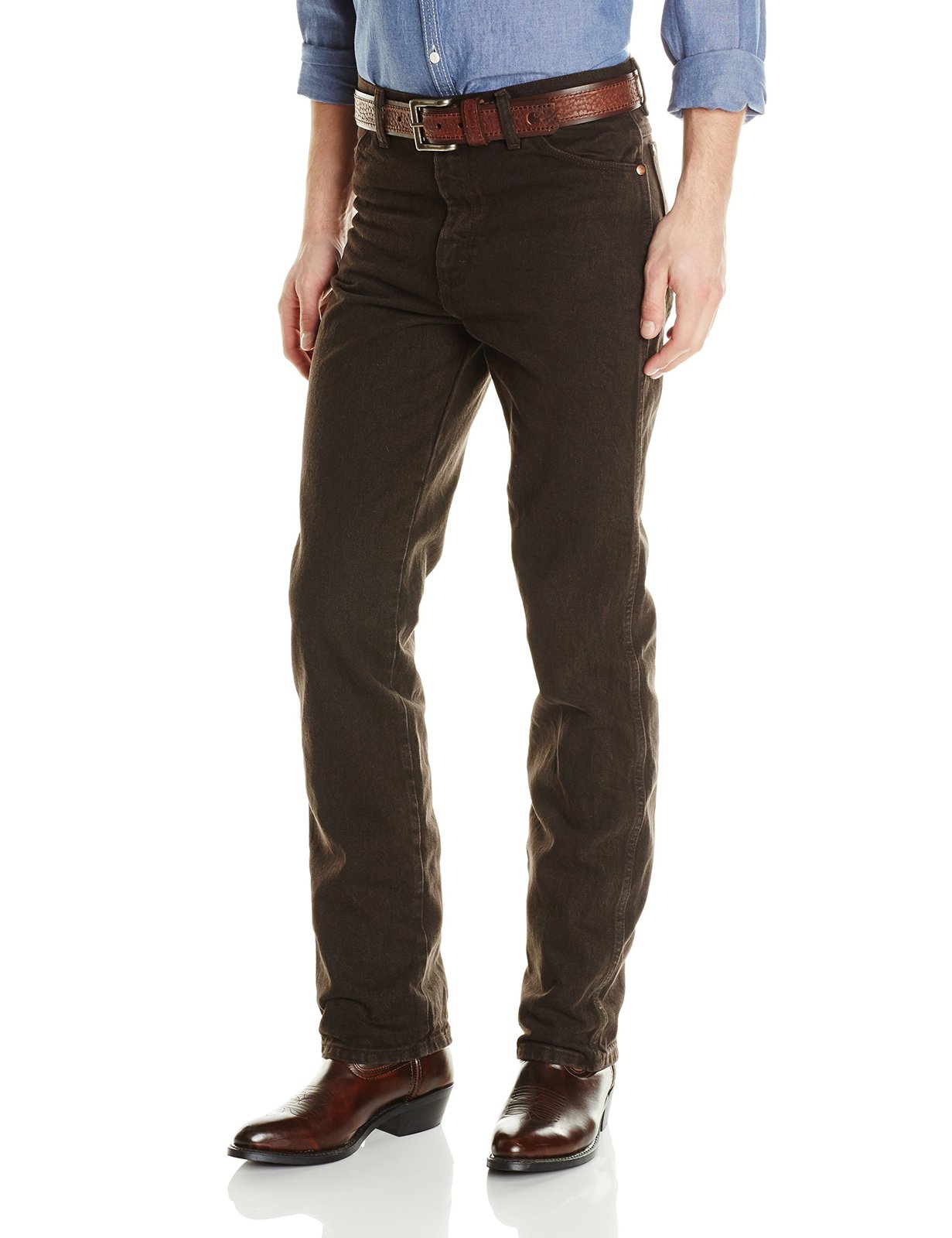 Wrangler Men's Cowboy Cut Slim Fit Jean, Black Chocolate, 29Wx34L - $39.95