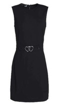 $372 Love Moschino Heart Logo Dress 2 XSmall Black Snug Fit Hidden Back ... - £146.53 GBP