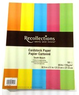 RECOLLECTIONS CARDSTOCK  Paper - SOUTH BEACH - 8 1/2&quot; x 11&quot; 50 Sheets 65... - $10.44