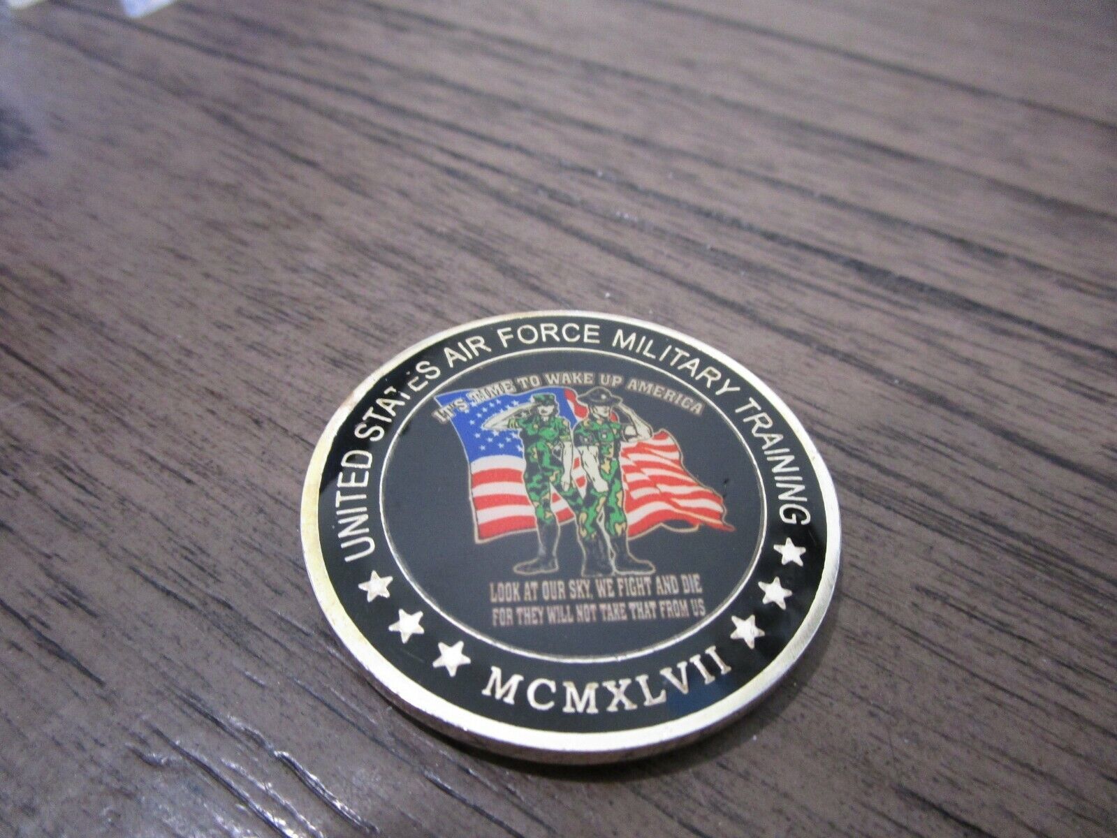 USAF Military Training Wake Up America Challenge Coin #2184 - $7.91